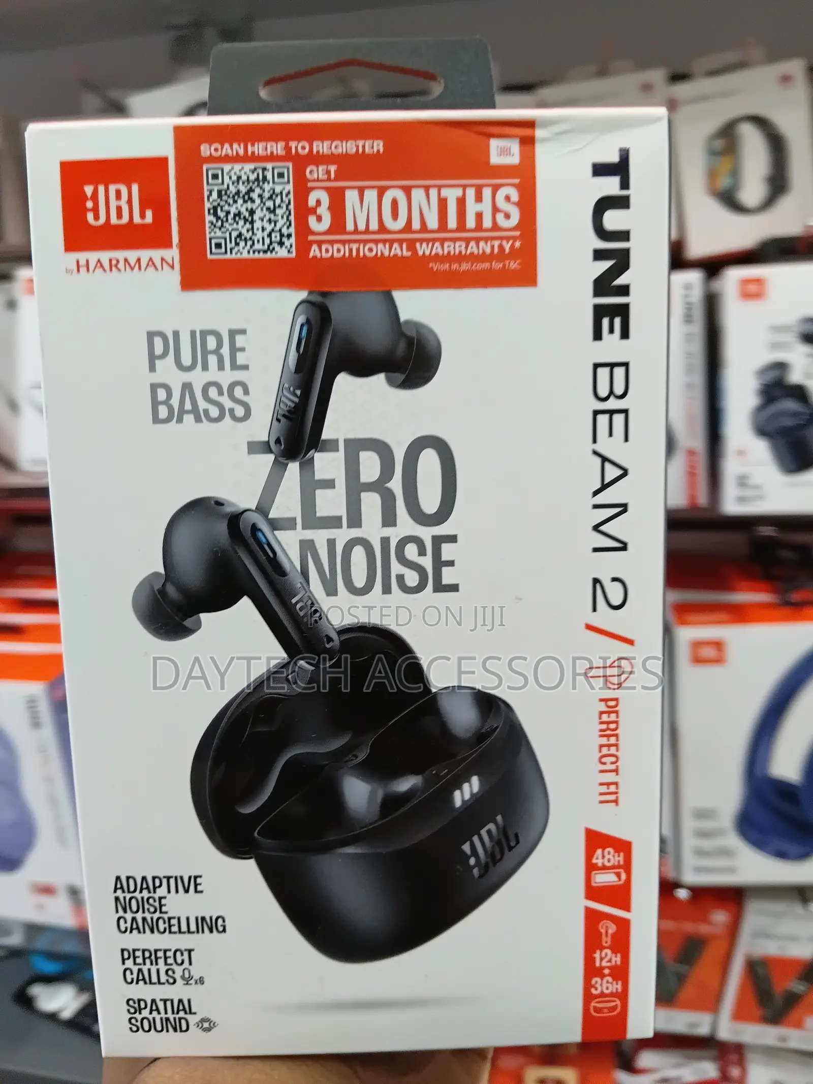 JBL Tune Beam 2 True Wireless Noise Cancelling Earbuds Black