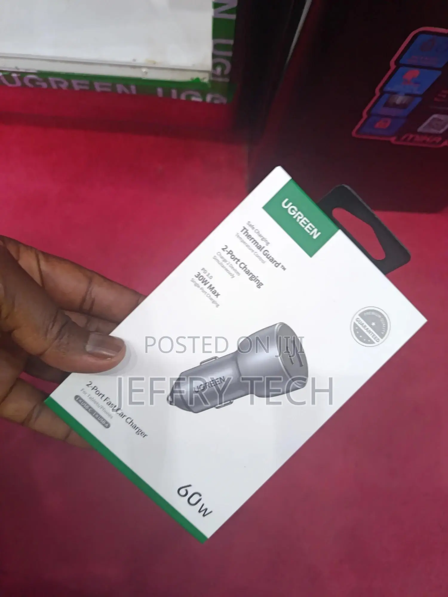 Ugreen 2-Port Fast Car Charger Package With a Total Output of 60w,