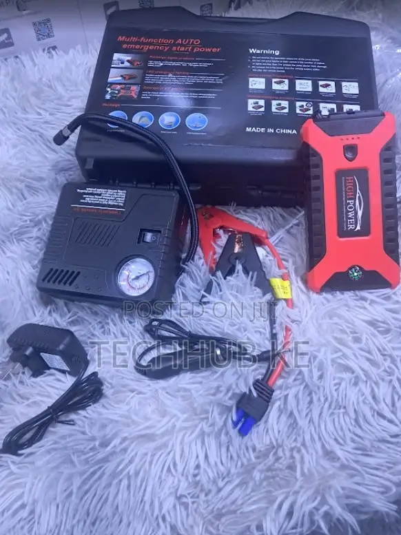 Car Tire Inflator Battery Jump Starter Roadside Emergency Tool Kit