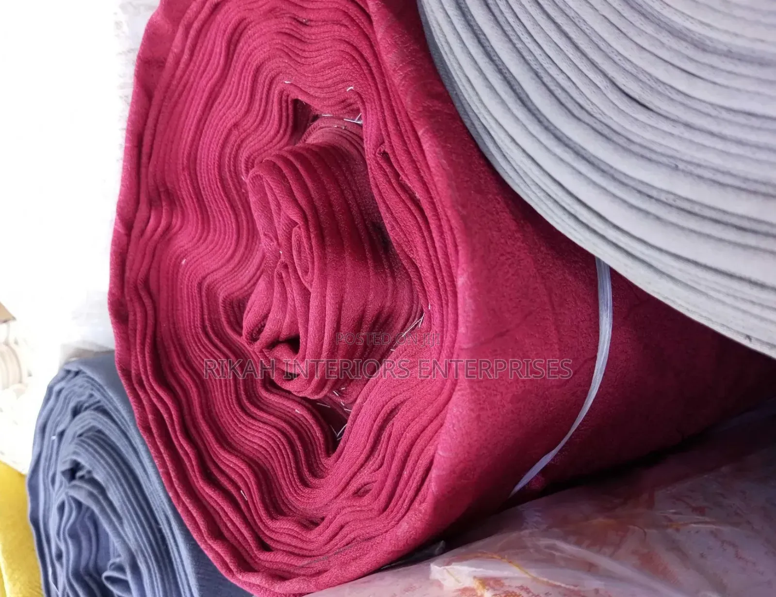 Maroon Block Out Curtains Block Out Fabrics Environmental Friendly