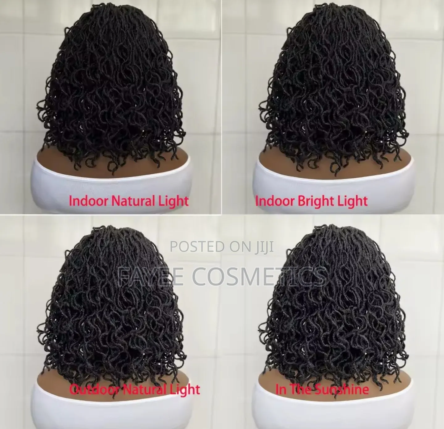 Full Lace Curly Dreadlock Wig – Black Synthetic Faux Locs Wig