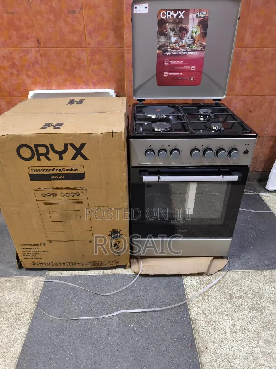 Mika Oryx Standing Cooker, 60cm X 60cm, 3 Gas Pool Jet Burners