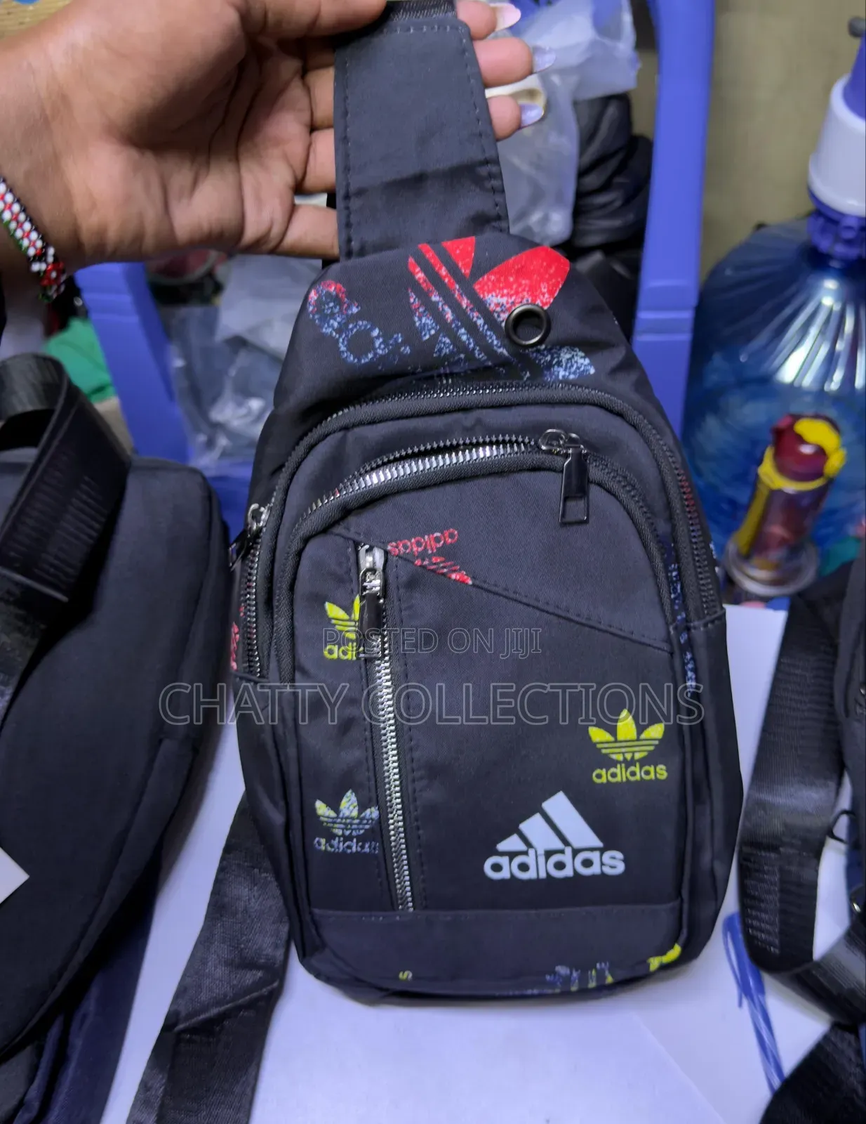 Black Coloured Adidas Unisex Shoulder Crossbody Sling Chest Bags