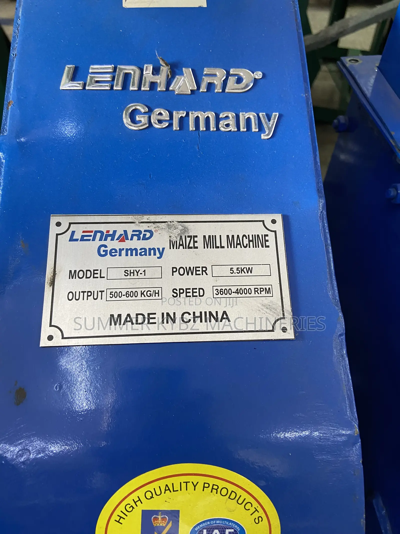 Lenhard Germany Maize Mill Machine 5.5 Kw