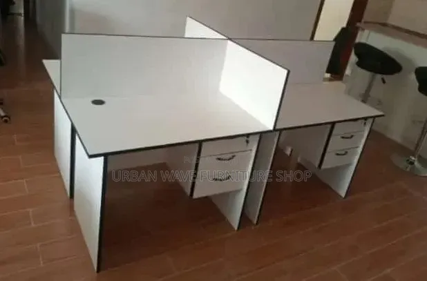 Local White 4 Way Working Station Desks