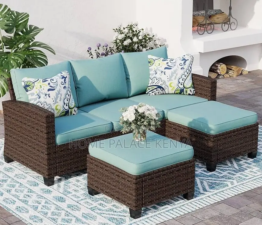 Rattan Sofa: L Shaped Rattan Upholstered Sofa