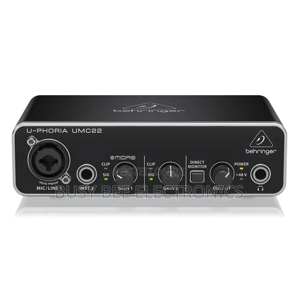 Behringer U-Phoria Umc22 Sound Card 2-Channel Usb Audio Interface