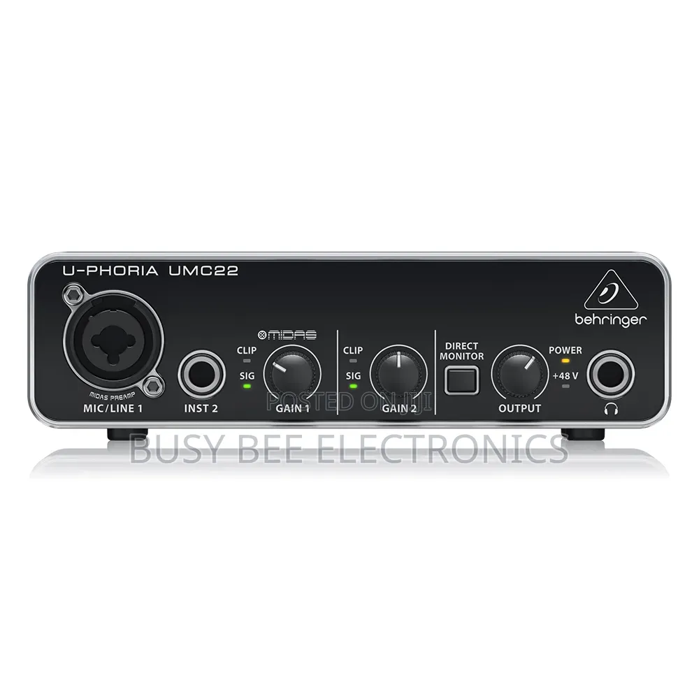 Behringer U-Phoria Umc22 Sound Card 2-Channel Usb Audio Interface