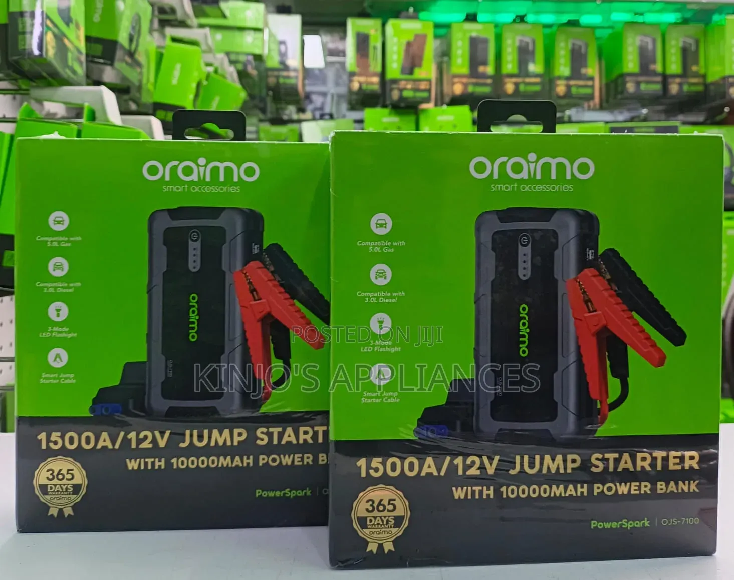 Oraimo Power Spark 1500a 12v Car Jump Starter With 10,000mah Powerbank