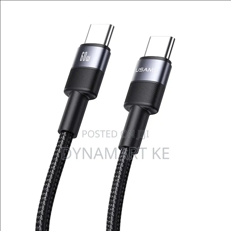 Usams 60w 1.2m Aluminum Alloy Charging and Data Cable Type-C to Type-C