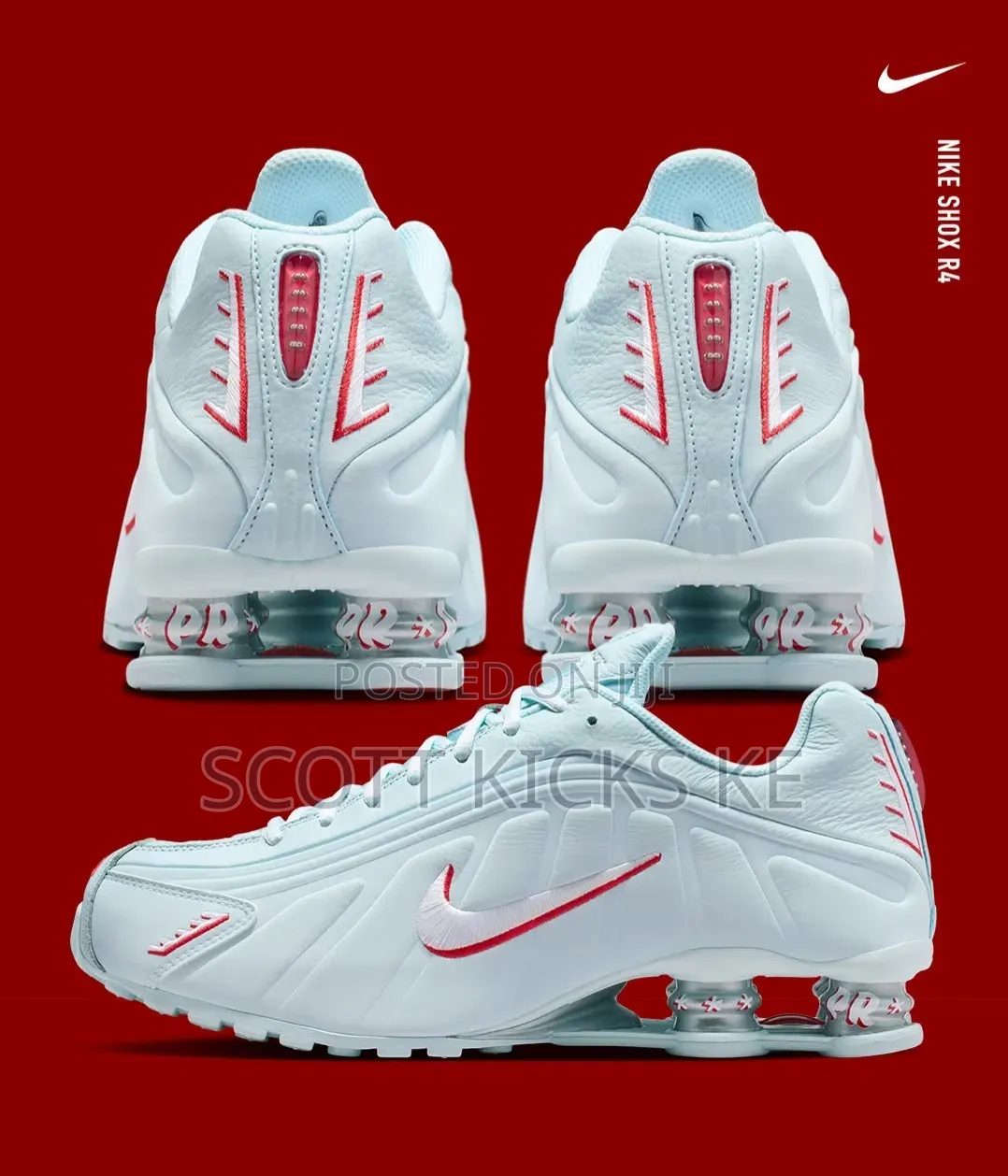 Nike Shox R4 "Puerto Rico" White