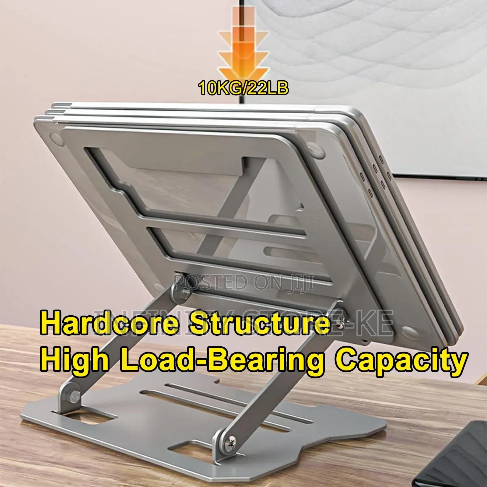 Steel Laptop Stand, Foldable Portable Cooling Stand, Adjustable Hight