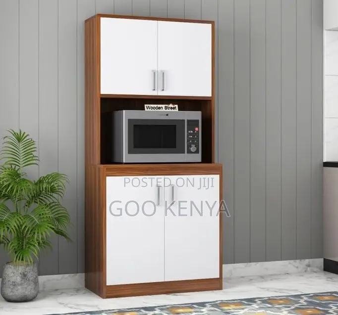 Kitchen Cabinet; Modern Microwave Oven Cabinet With Sideboard Storage