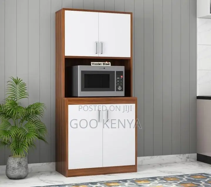 Kitchen Cabinet; Modern Microwave Oven Cabinet With Sideboard Storage