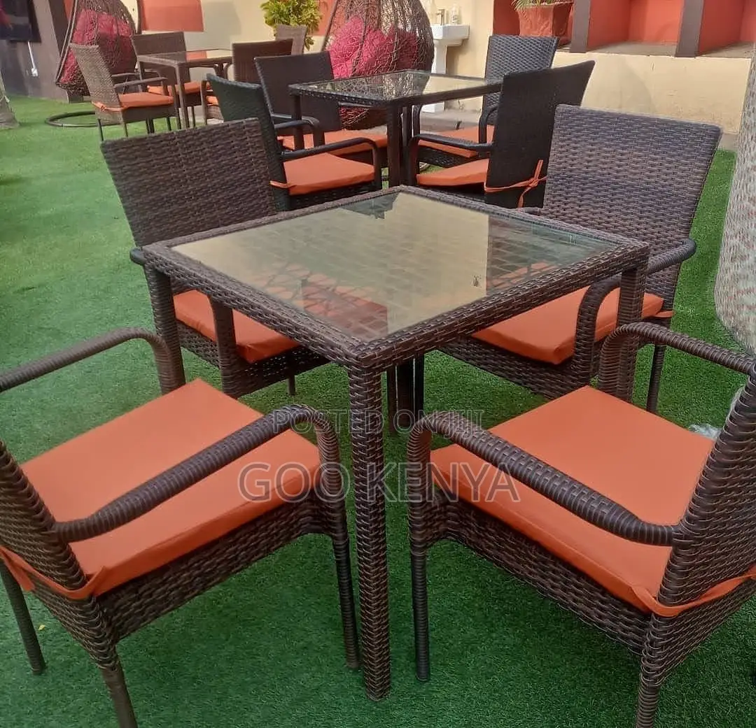 Rattan Set; Heavy-Duty 4 Seater Woven Rattan Set