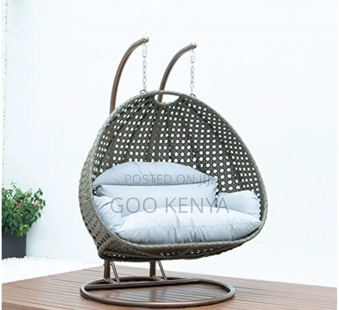 Hanging Chair; Elegant 2 Seater Rattan Lounge Set With Metal Frame