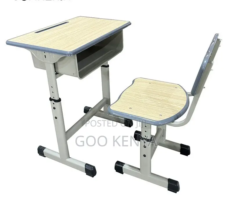 Kids Desk; Metal Frame School Desk and Chair Set