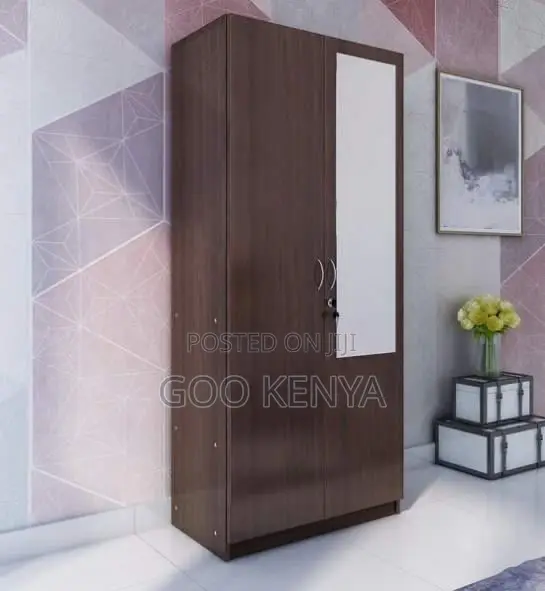 Home Wardrobe; Wooden Closet With Mirror Doors for Elegant Bedroom