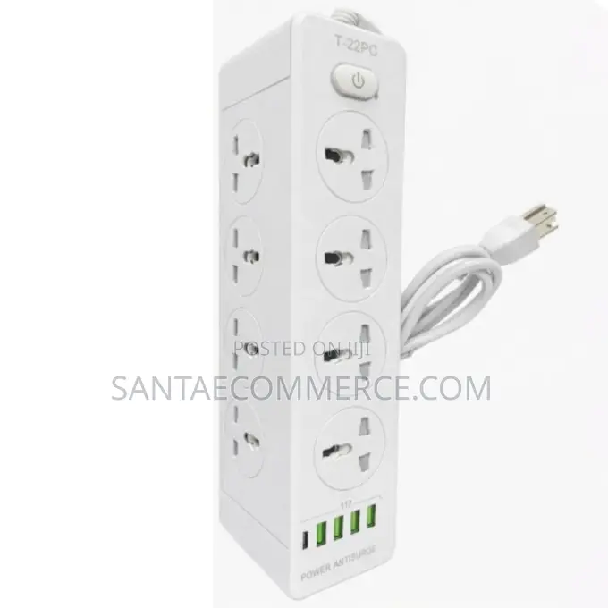 T-22pc 8-Power Socket Extension Tower With Usb Charging