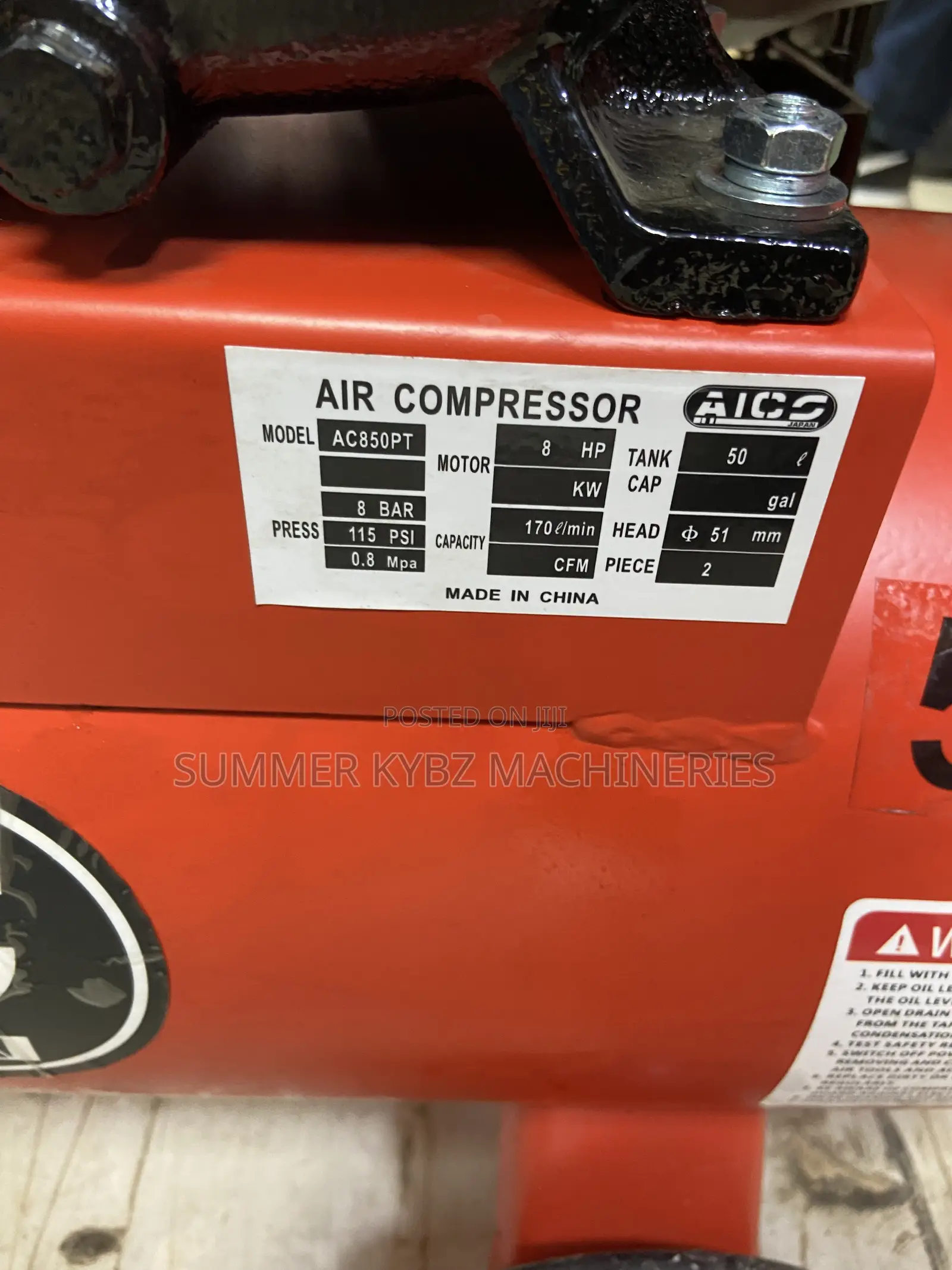 Aico Ac850pt Air Compressor 50l