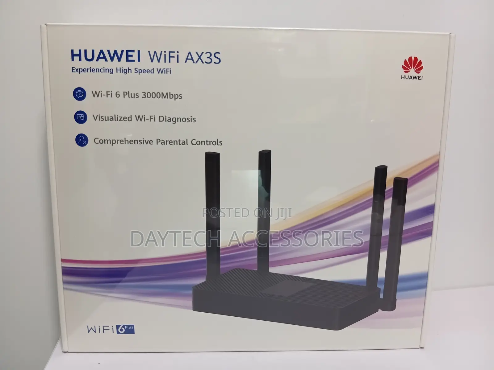 This Is a Huawei Wifi Ax3s Router a High-Speed Wi-Fi 6 Plus - Black