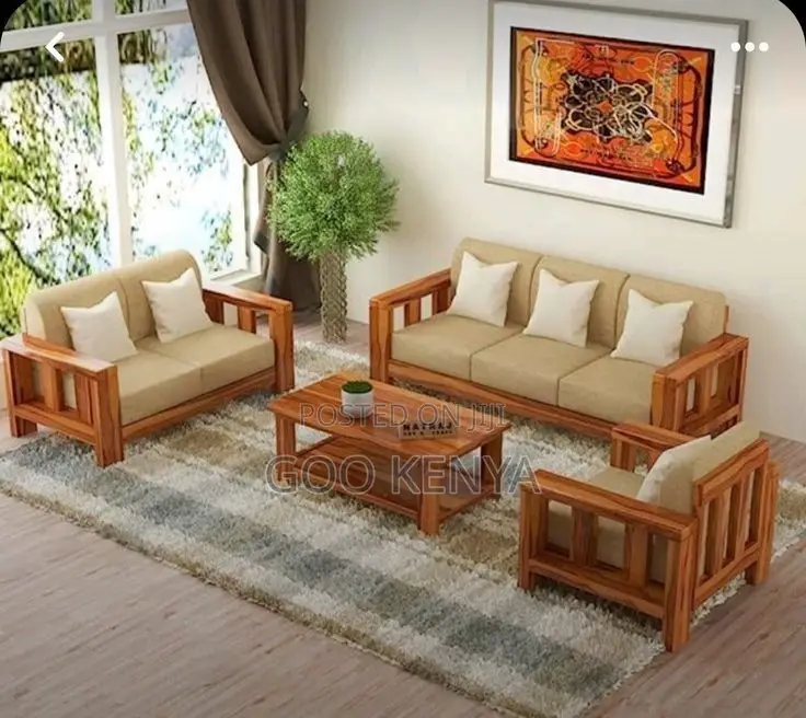 Home Sofa; Elegant 7 Seater Wooden Frame Sofa Set