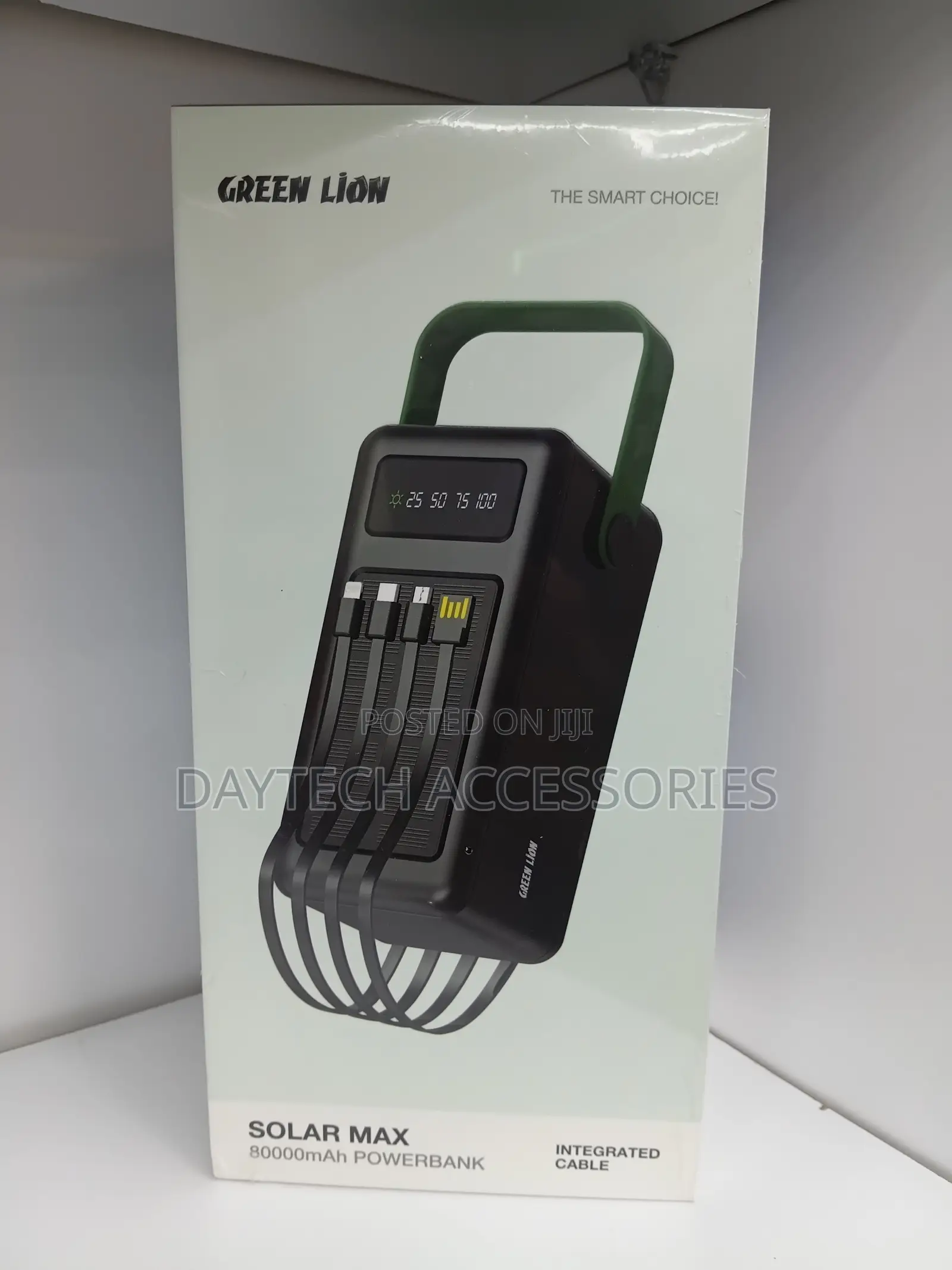 Green Lion Solar Max 80000mah Power Bank Integrated Cables and Display