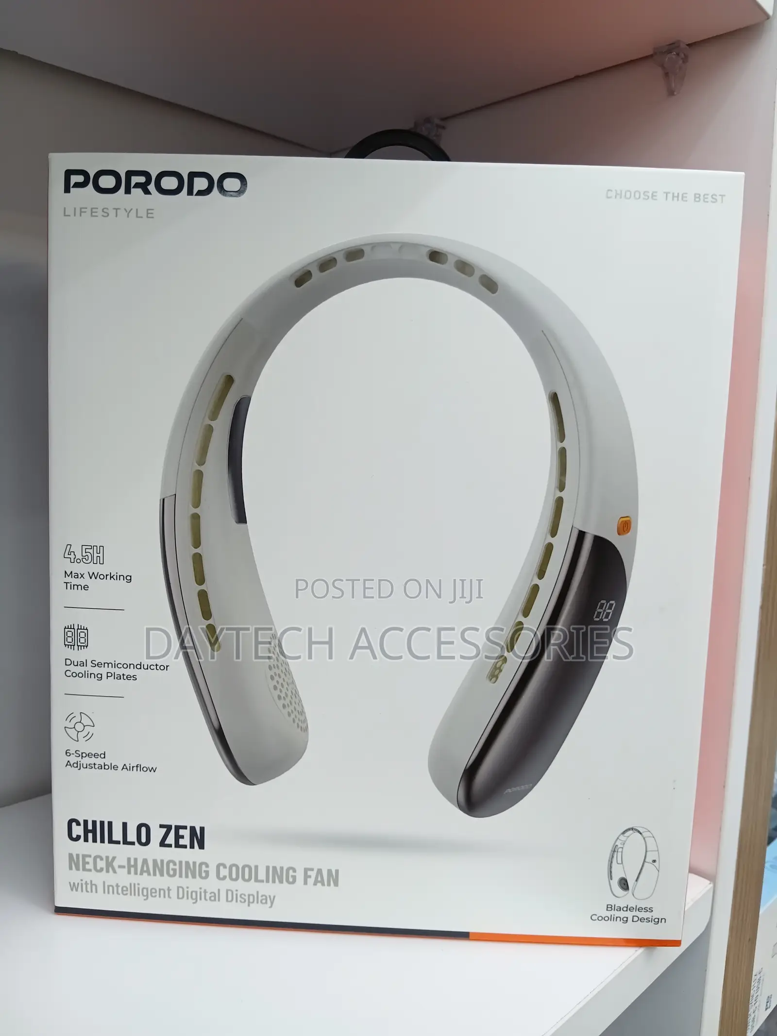 Porodo Lifestyle Chillo Zen Neck Fan Semiconductor Cooling Plates.