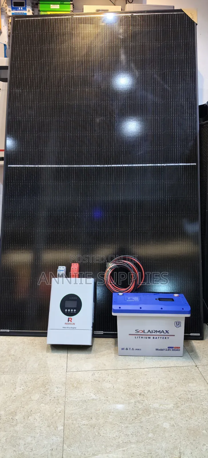 3.2kva Hybrid Inverter+300ah 12.8v+2pc 585 Solar Panels