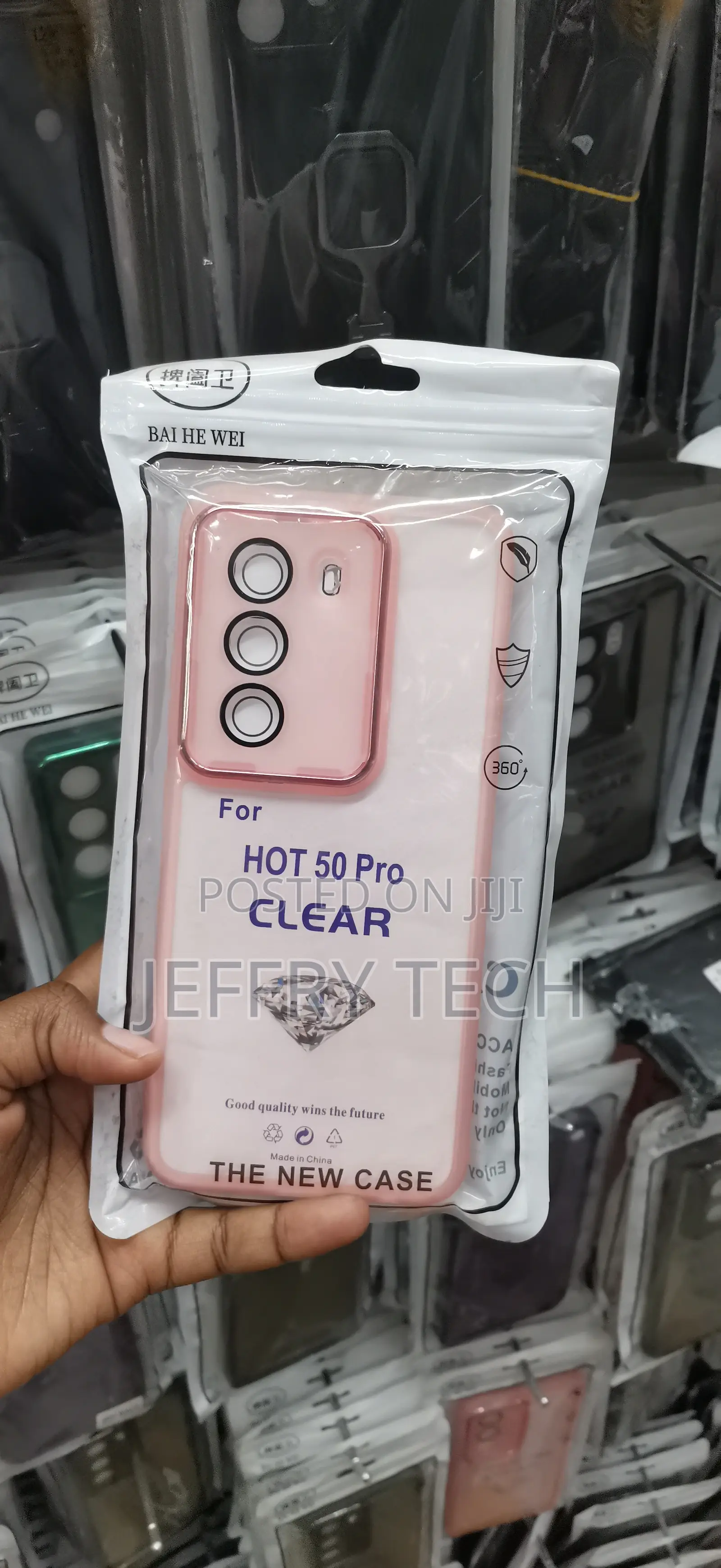 Infinix Hot 50 Pro Pink Clear Protective Phone Case
