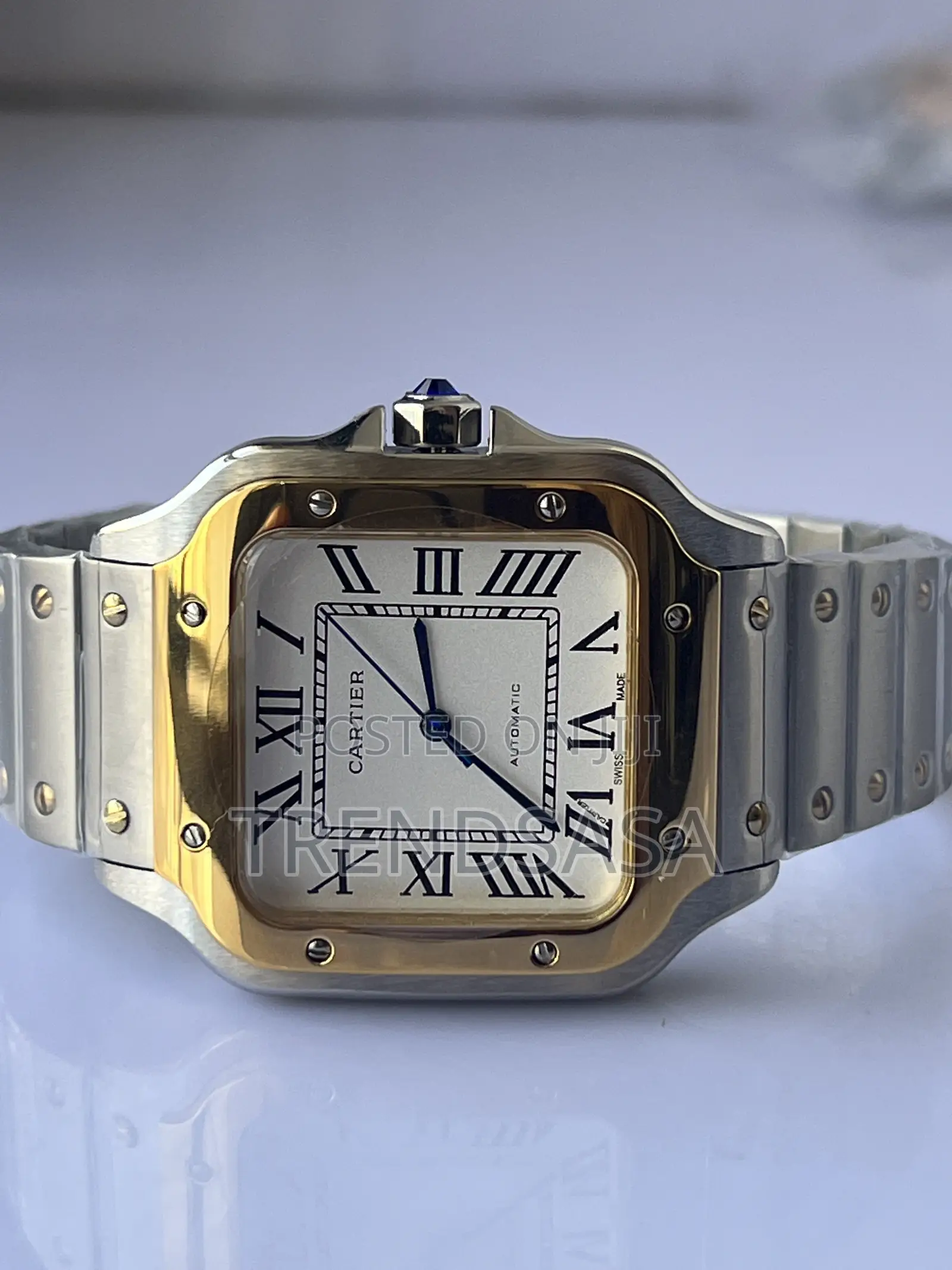 Cartier Santos De Cartier Two Tone Square Case Exposed Screws