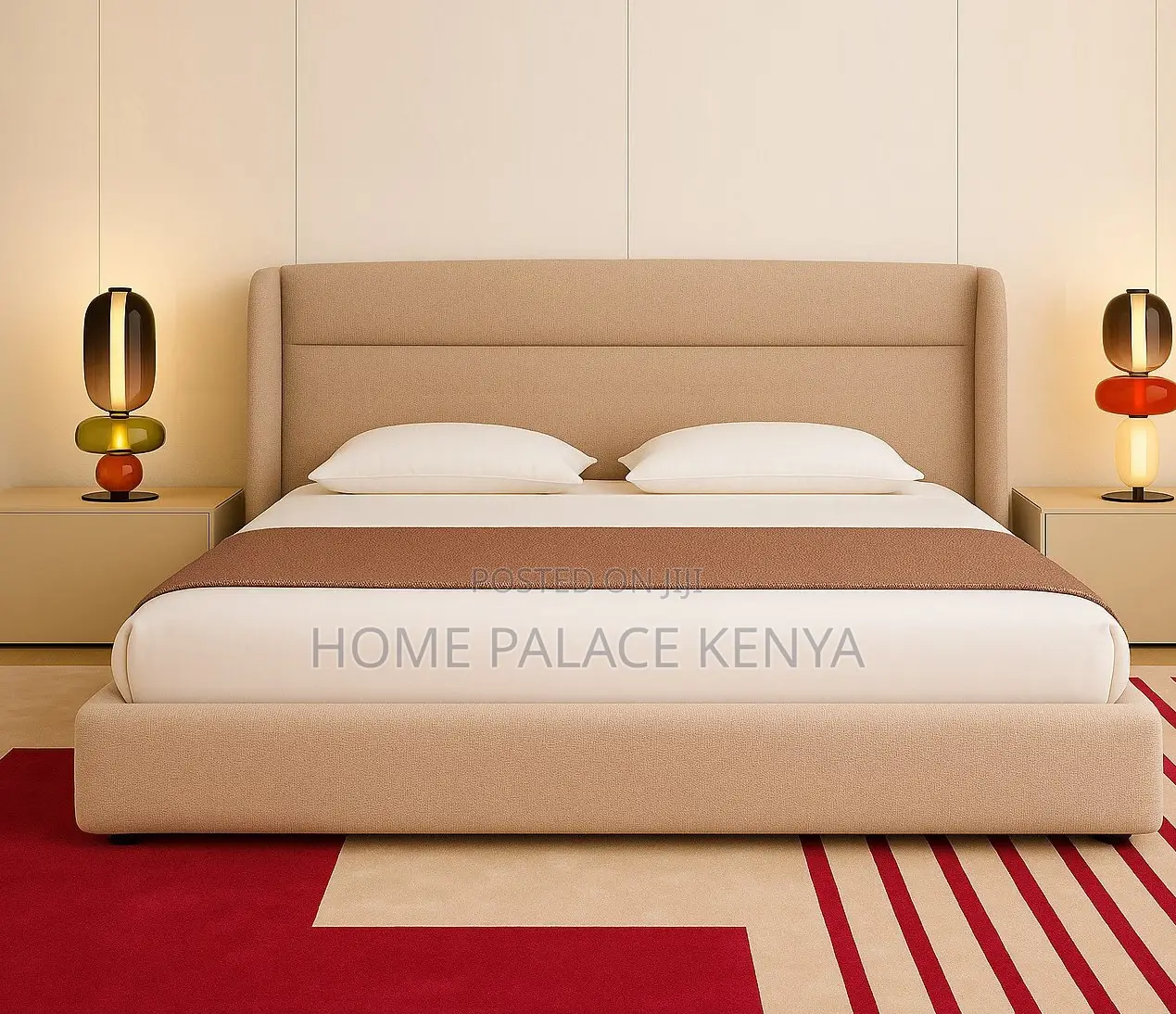 King Size Bed: Fabric Bed Frame With Storage