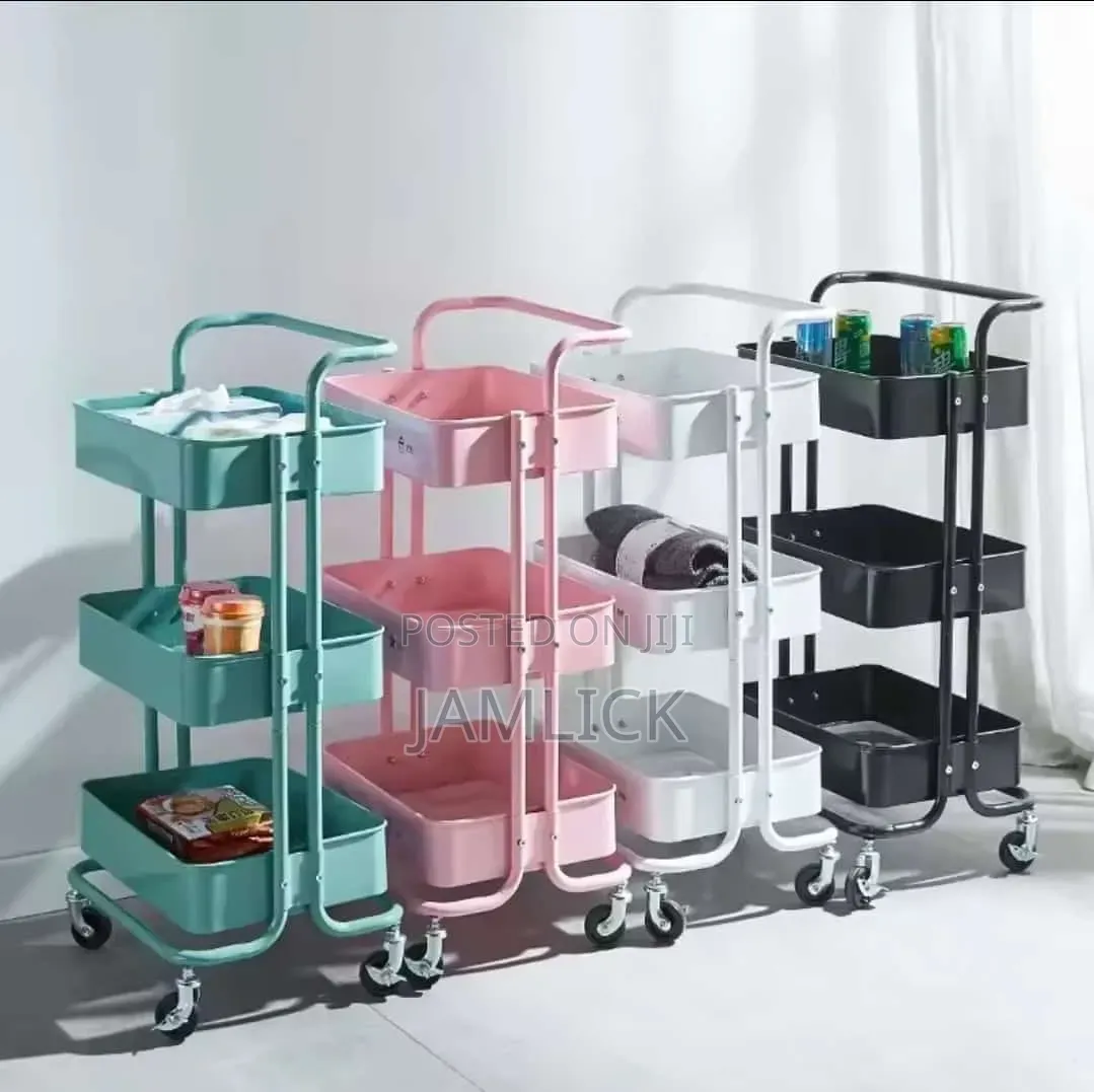 3 Layer Metallic Trolley - Jf