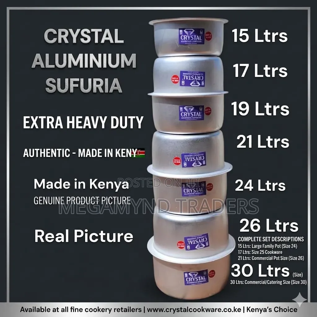 Kaluworks Sufuria 30 LTR With Lid/Aluminium Sufuria