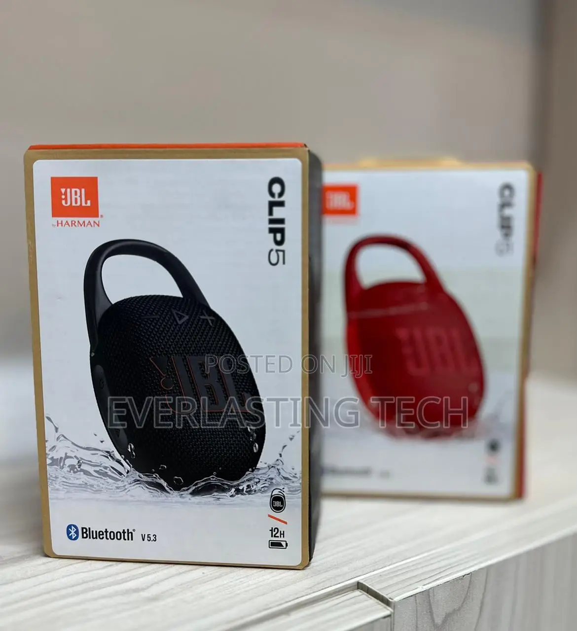 JBL Clip5 Bluetooth Portable Waterproof Speaker, 7w - Black