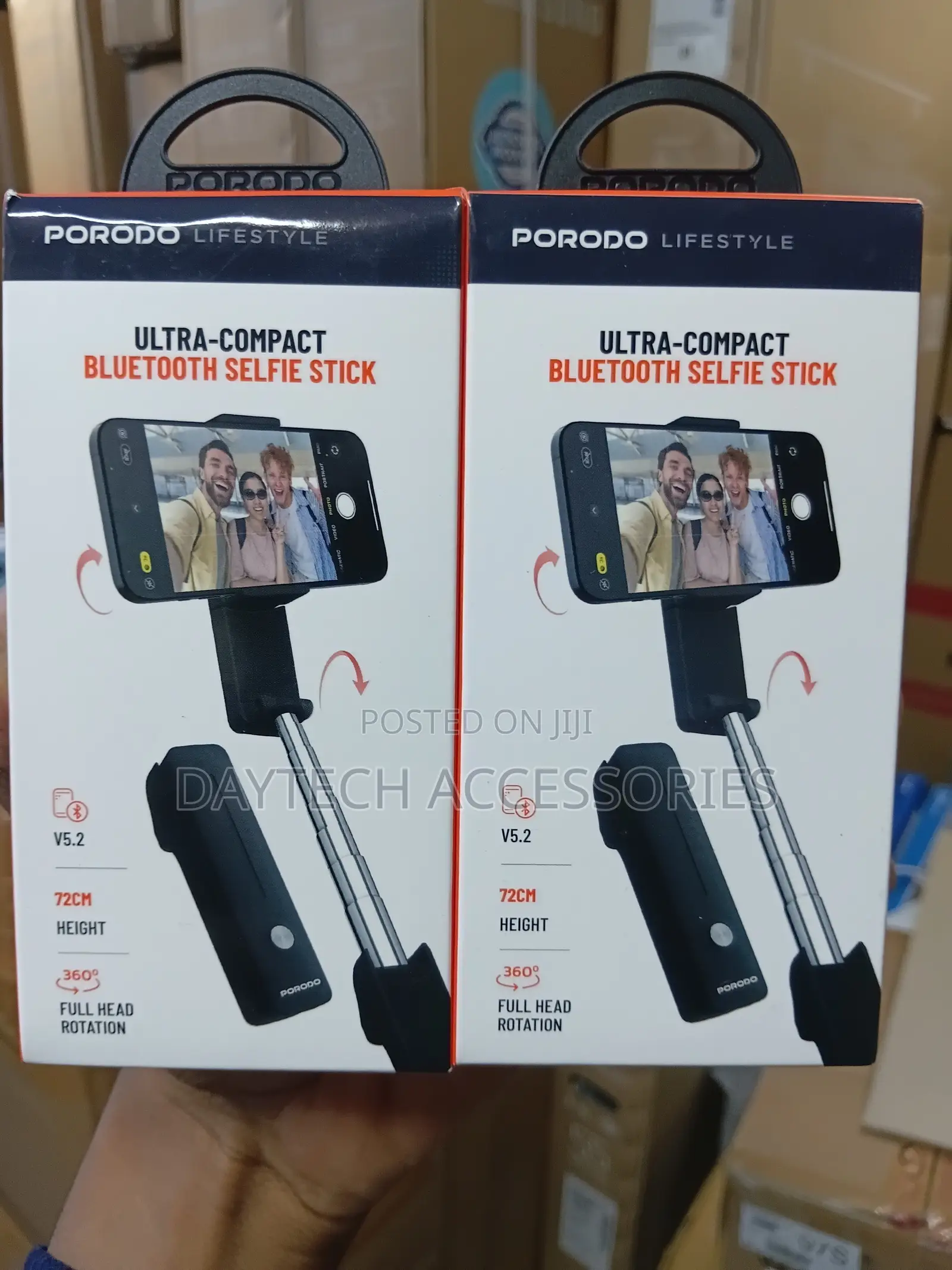 Porodo Compact Bluetooth Selfie Stick Portable Extendable Monopod.