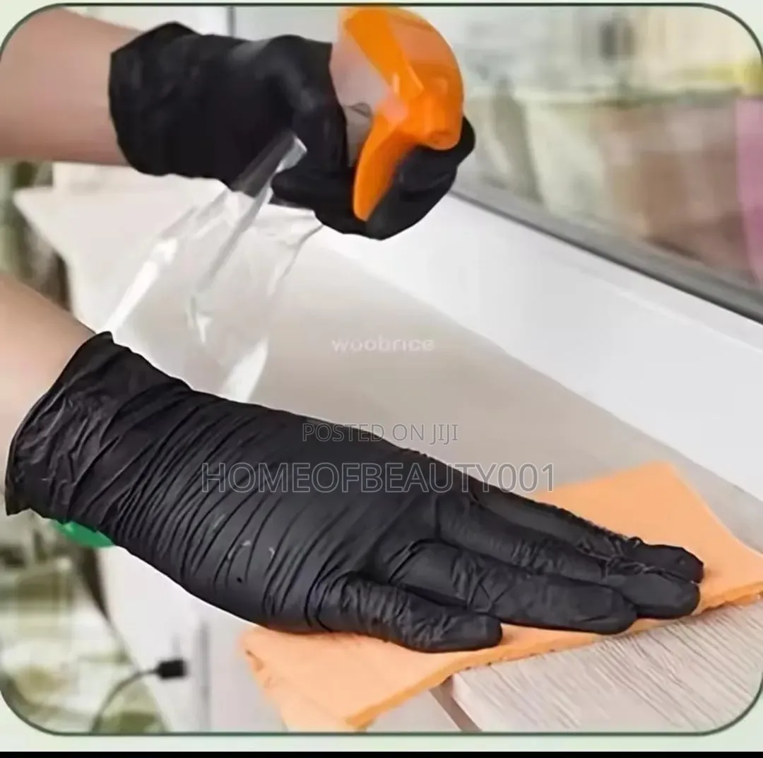 Food Grade Disposable Black Kitchen Gloves.