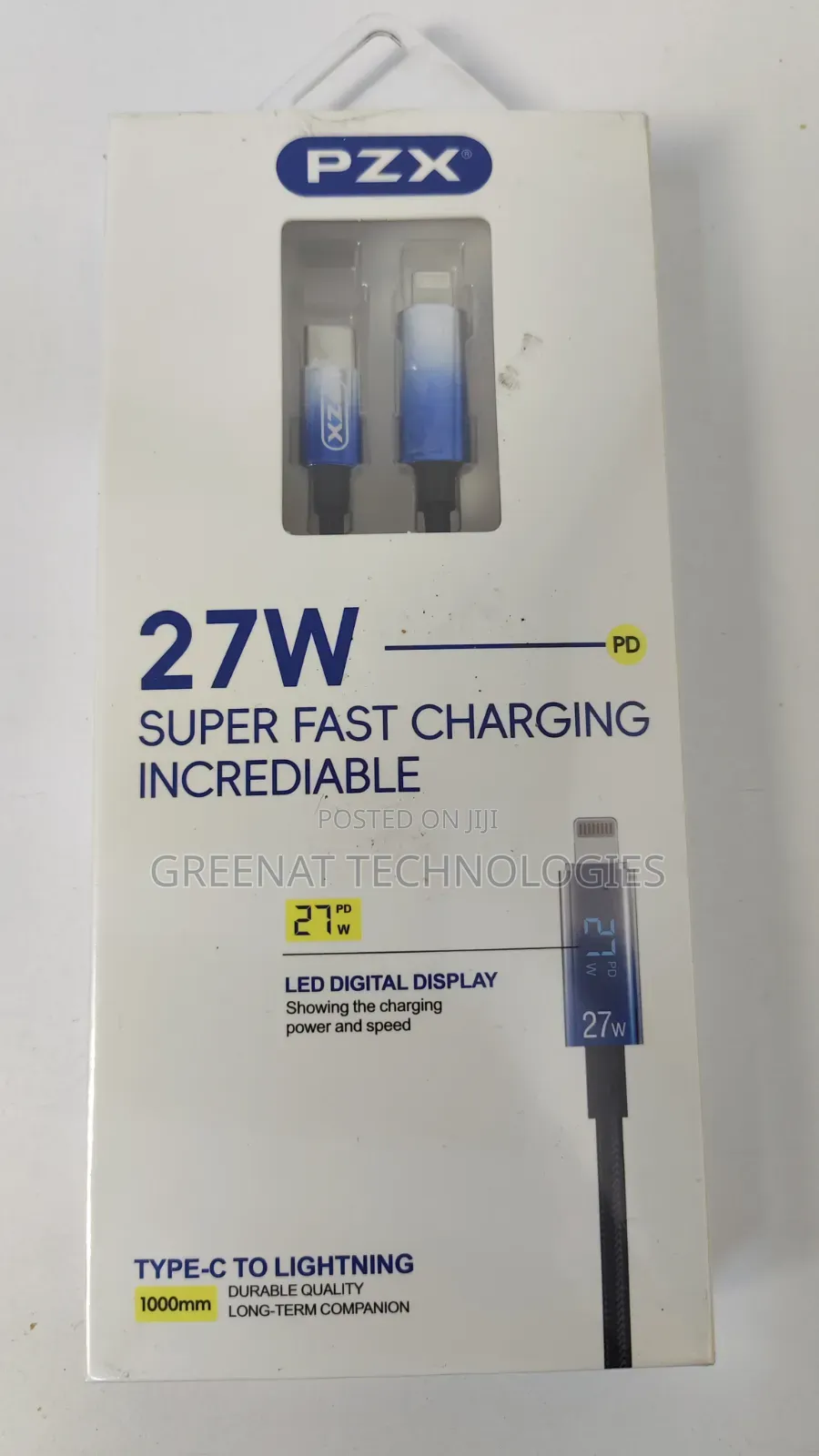 PZX V199 27w Type-C to Lightning Super Fast Charging Cable – 1m