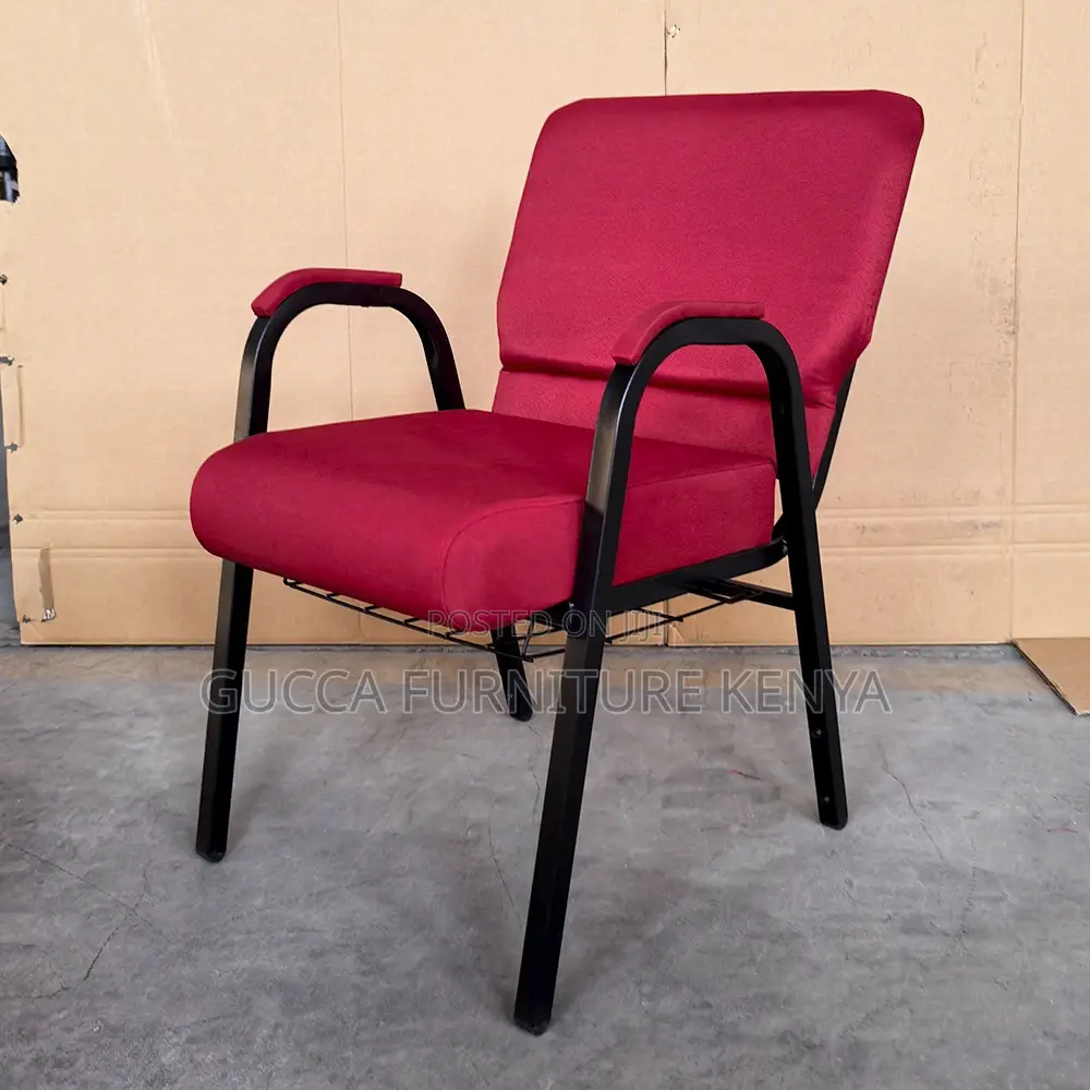 Fabric Church Chair With Armrest