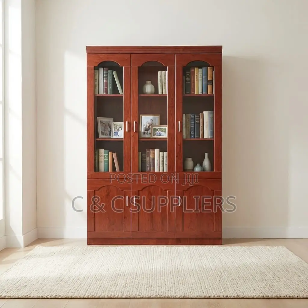 Office Cabinet; Mahogany 3 Door Office Filling Cabinet