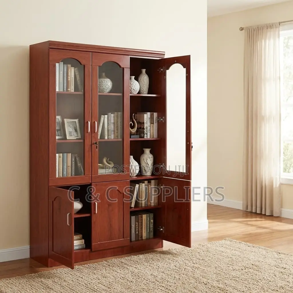 Office Cabinet; Mahogany 3 Door Office Filling Cabinet