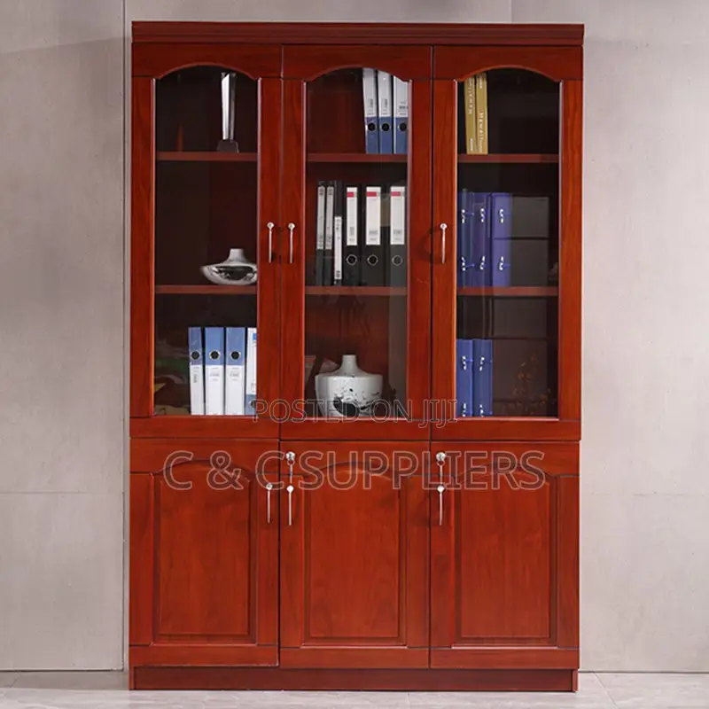 Office Cabinet; Mahogany 3 Door Office Filling Cabinet