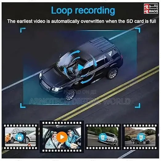 Wi-Fi 1080p Dashcam 3 Lens Front+Cabin+Rear170° Wide View