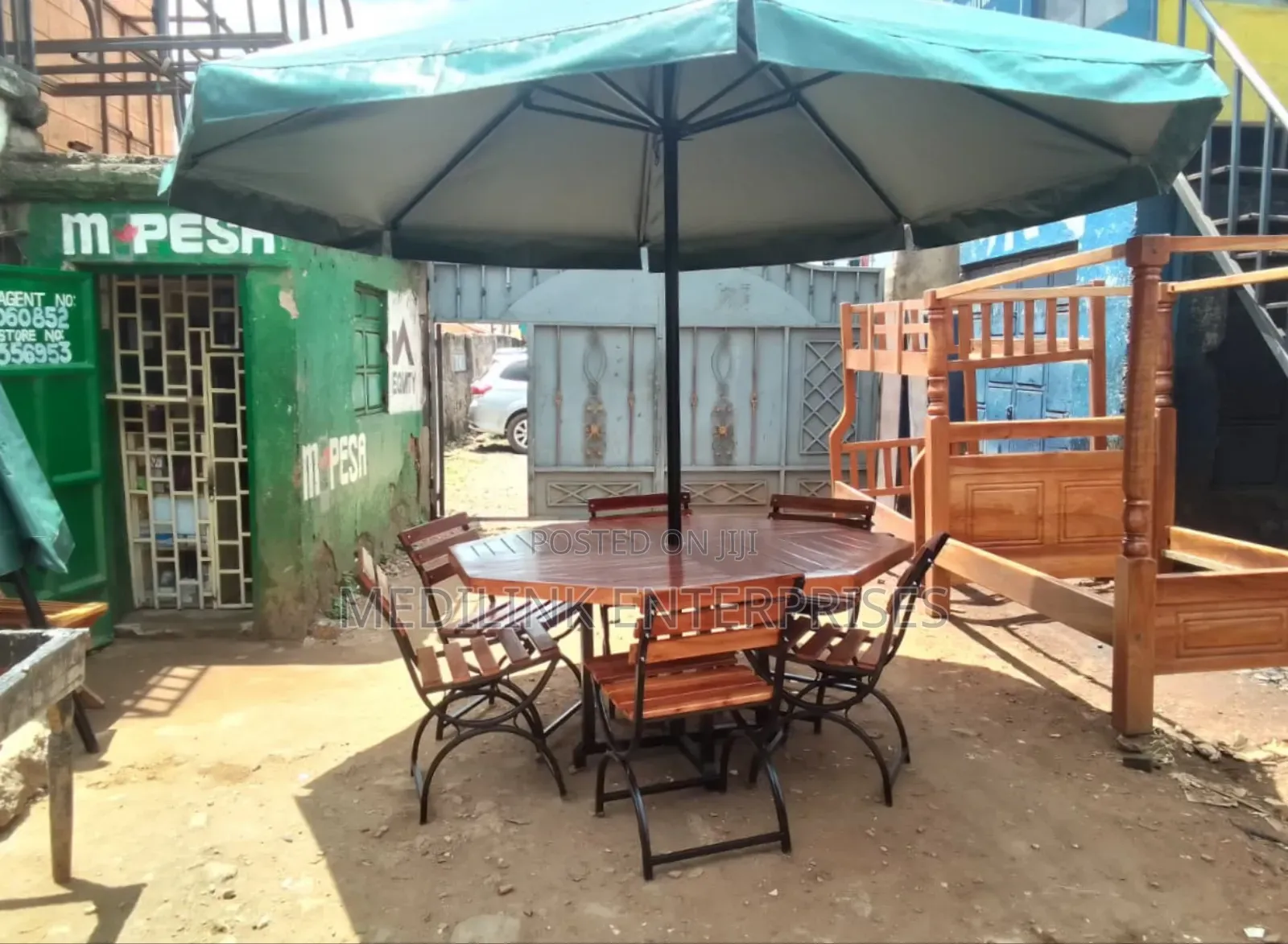 Lenti Wooden Metallic 6 Seater Garden Shades
