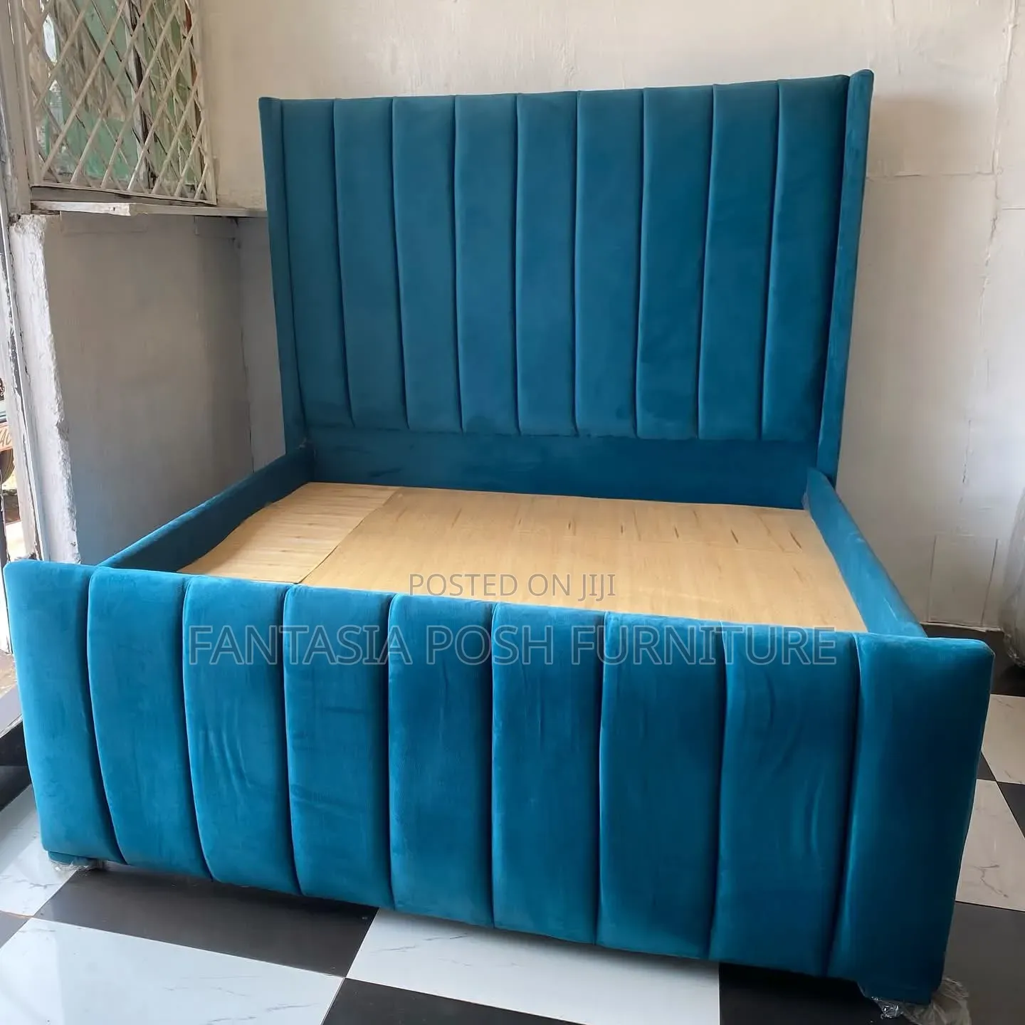 Blue Velvet Bed 5 by 6
