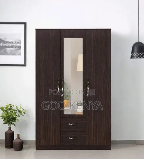 Home Clpset; High-End 3 Door Wooden Storage Wardrobe