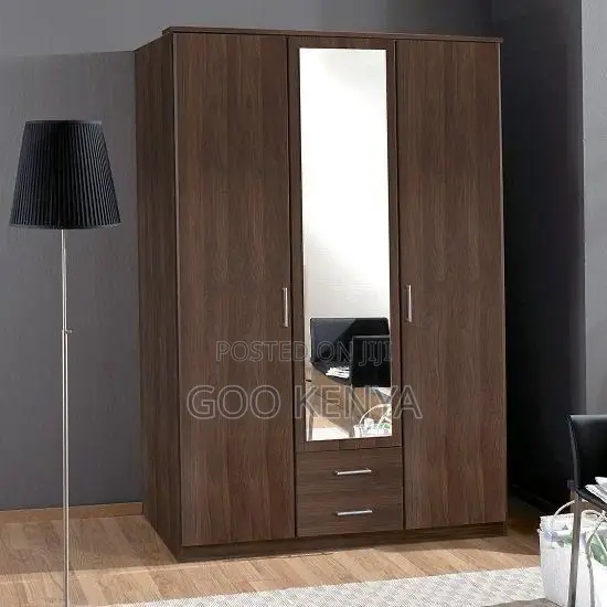 Home Clpset; High-End 3 Door Wooden Storage Wardrobe