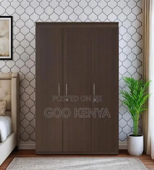 Home Clpset; High-End 3 Door Wooden Storage Wardrobe