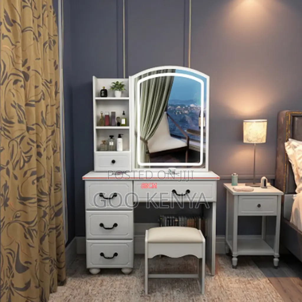 Dressing Table; High-End Led Dressing Table With Stool