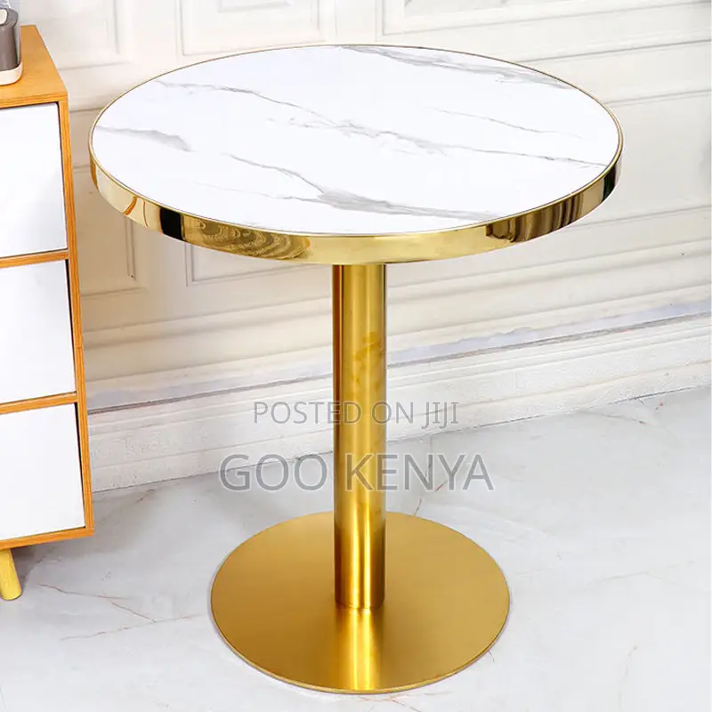 Dining Table; Elegant White Marble Dining Table for 4 People